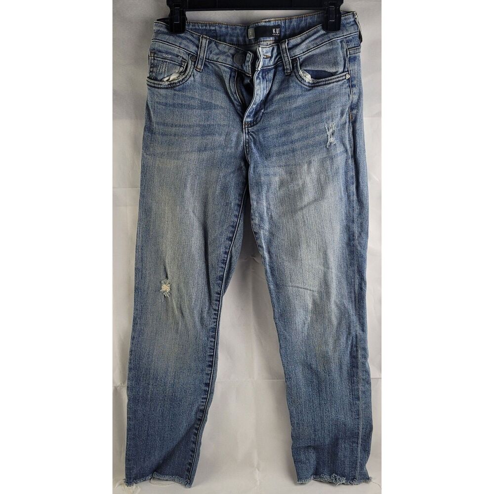 KUT from the Kloth Women's Katy High Rise Ankle Straight Jeans Size 2 Blue Denim